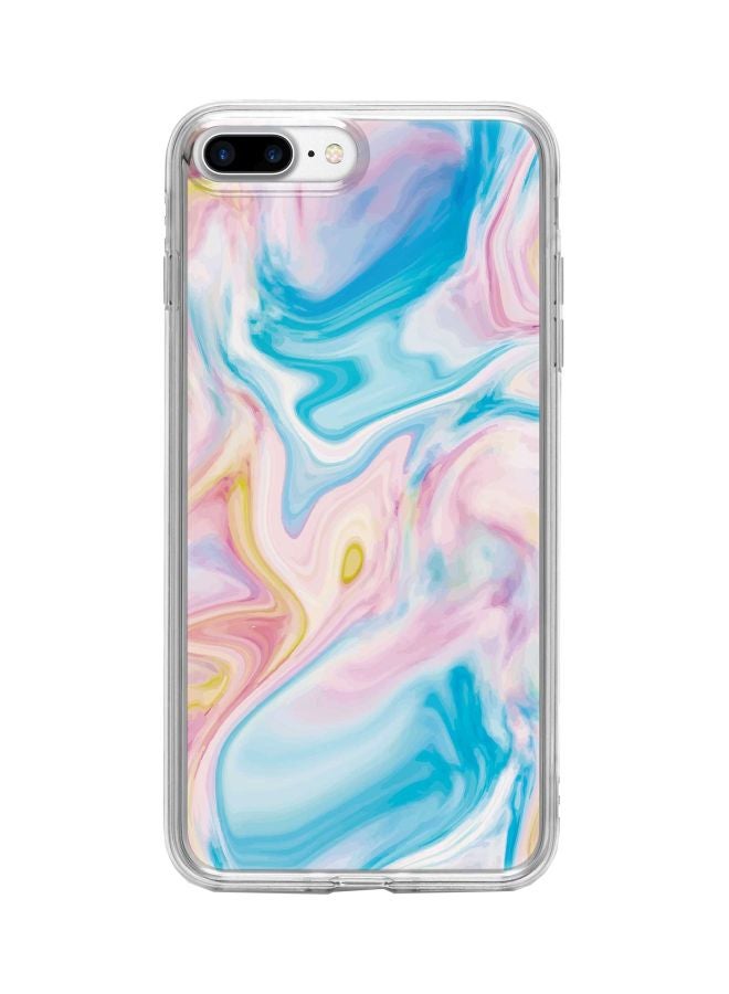 Stylizedd Classic Clear Series Marble Printed Case Cover For Apple iPhone 7 Plus Aqua/Pink - Image 1