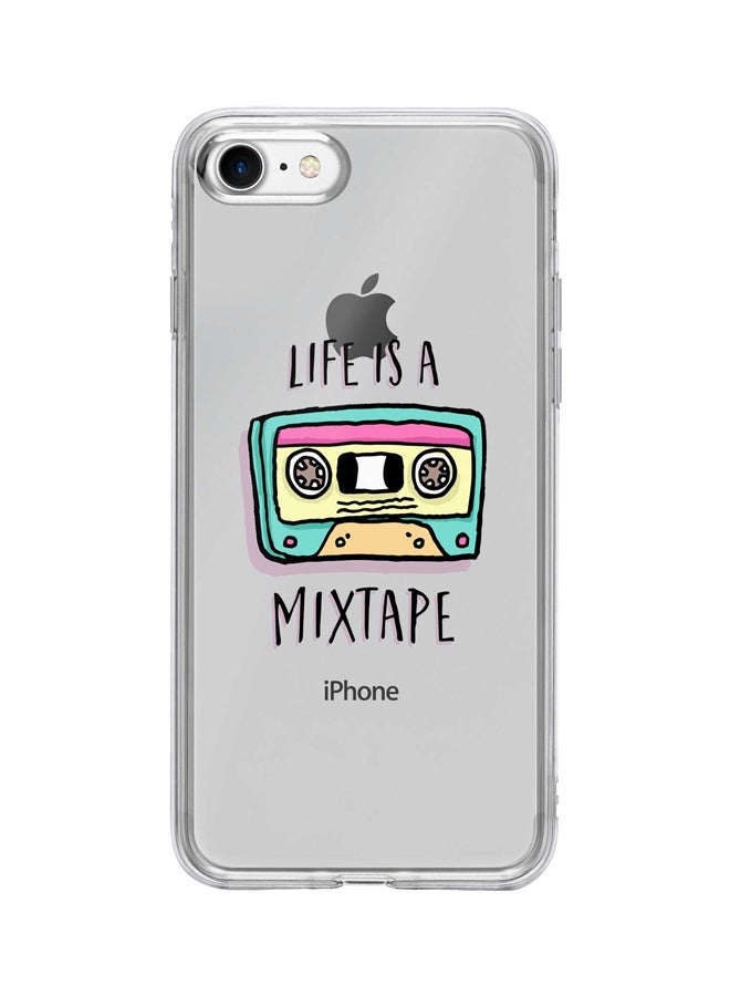Classic Series Life Is A Mixtape Printed Case Cover For Apple iPhone 7 Clear/Yellow/Red