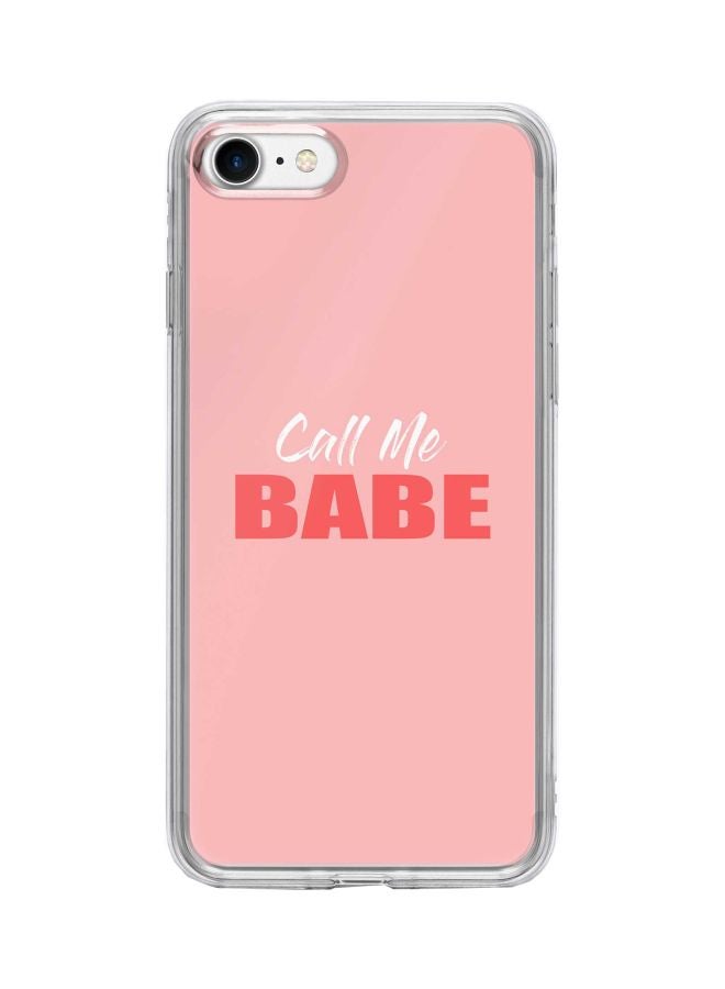 Stylizedd Classic Clear Series Call Me Babe Printed Case Cover For Apple iPhone 7 Pink - Image 1