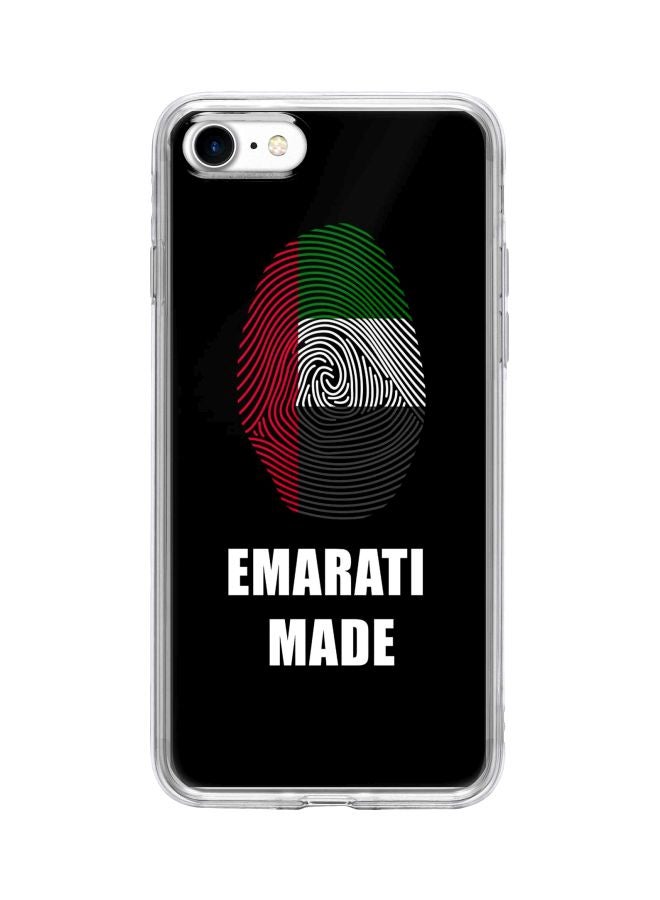 ستايلايزد غطاء حماية واقٍ من سلسلة كلاسيك كلير بطبعة شعار Emarati Made لهاتف أبل آيفون 7 أسود / أخضر / أحمر - Image 1