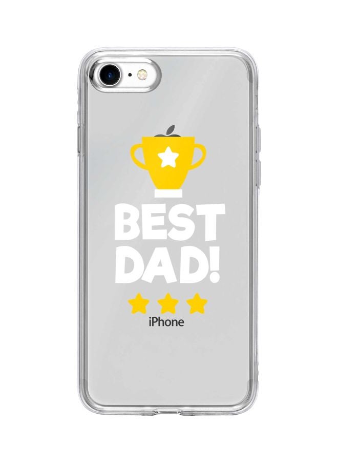 ستايلايزد غطاء حماية شفاف من سلسلة كلاسيك بطبعة عبارة "Best Dad Cup" لهاتف أبل آيفون 7 شفاف/أبيض/أصفر - Image 1