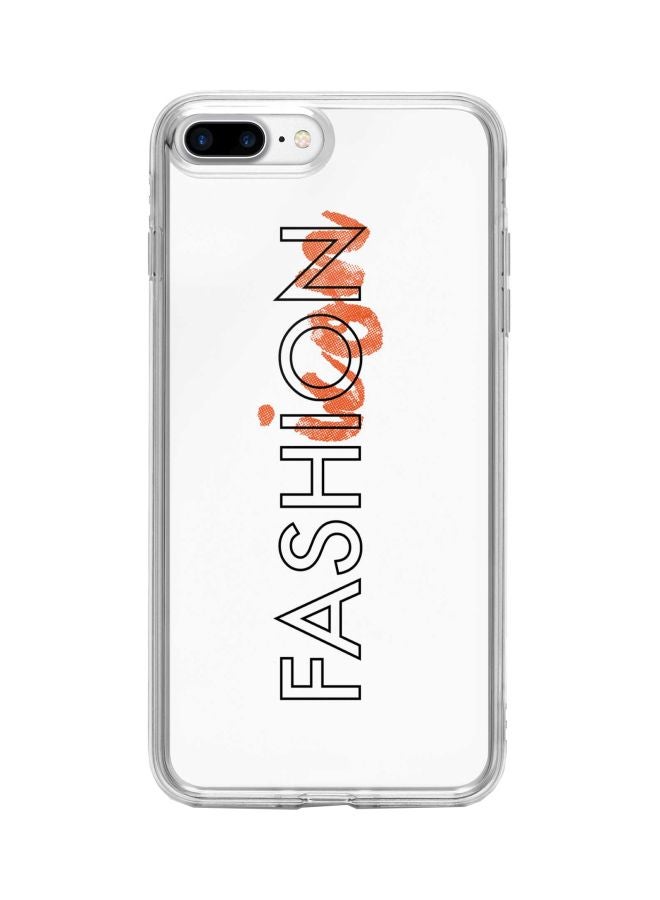 ستايلايزد غطاء حماية واقٍ بطبعة عبارة "Fashion Icon" لهاتف أبل آيفون 7 بلس شفاف/اسود/بني - Image 1