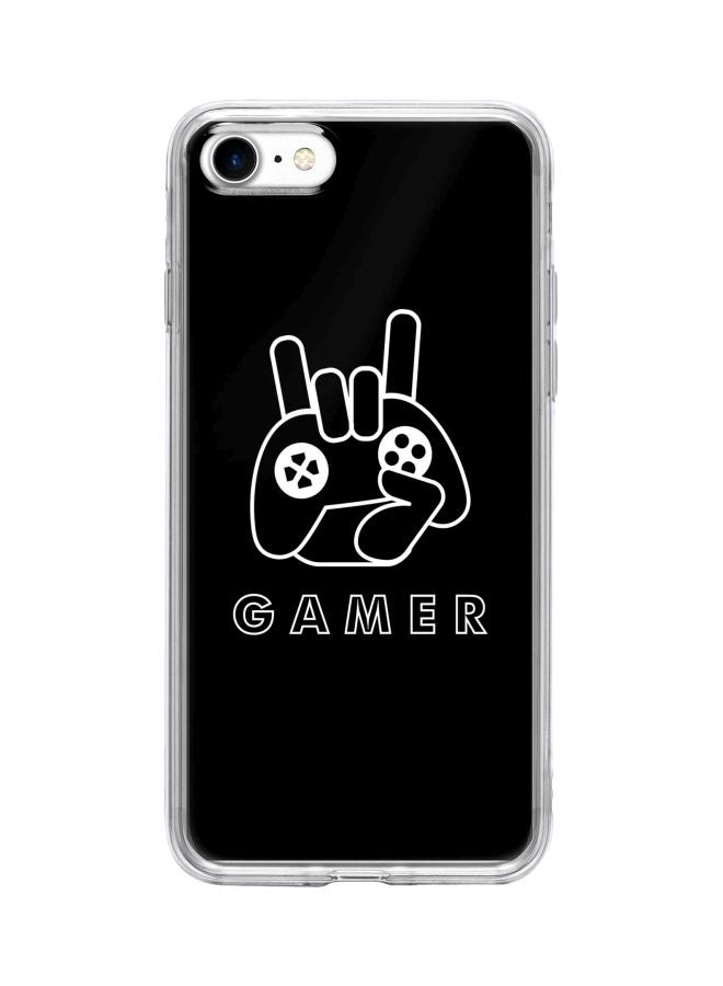 Stylizedd Gamer Printed Protective Case Cover For Apple iPhone 7 Black/White/Clear - Image 1