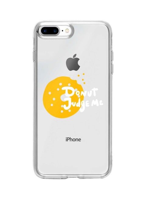 Classic Clear Series Donut Judge Me Printed Case Cover For Apple iPhone 7 Plus Clear/Yellow/White