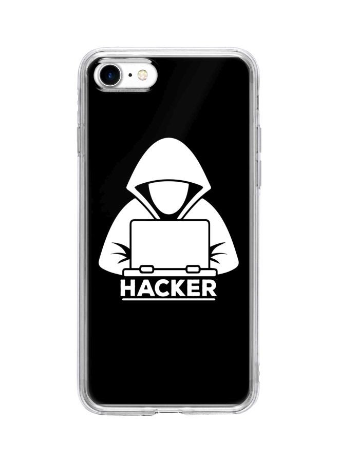 ستايلايزد Classic Clear Series Hacker Printed Case Cover For Apple iPhone 7 Black/White/Clear - Image 1