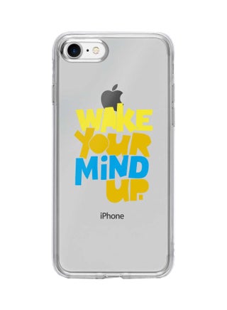 Classic Clear Series Wake Your Mind Up Printed Case Cover For Apple iPhone 8 Clear/Yellow/Blue - v1600929881/N40438124A_1