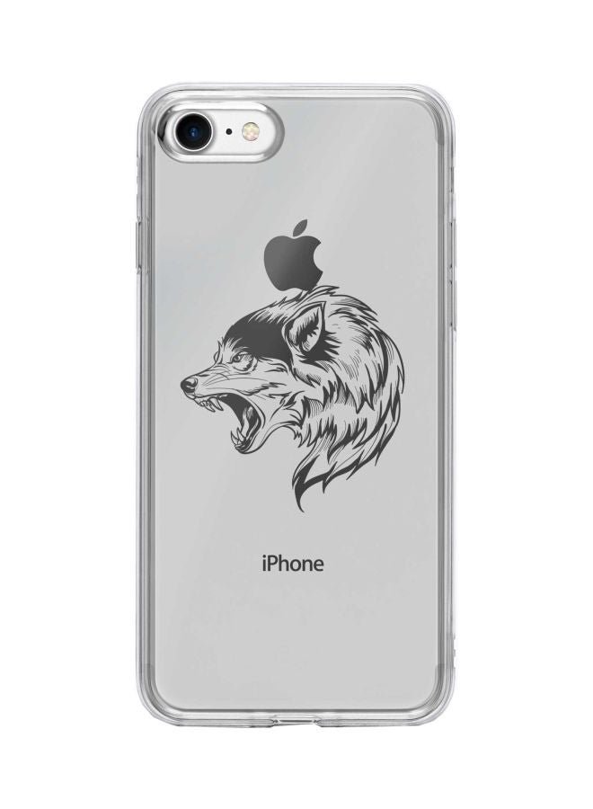 Stylizedd Classic Clear Series Bear Growl Printed Case Cover For Apple iPhone 8 Clear/Black - Image 1