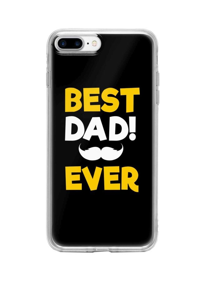 Stylizedd Classic Clear Series Best Dad Ever Printed Case Cover For Apple iPhone 8 Plus Black/White/Yellow - Image 1