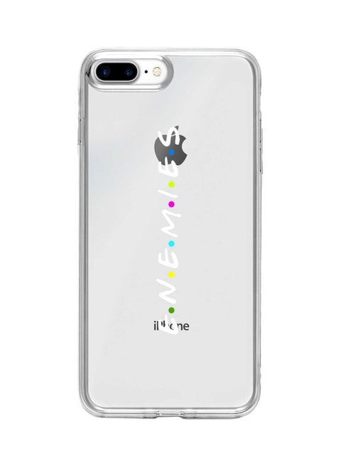 Classic Clear Series Enemies Printed Case Cover For Apple iPhone 8 Plus Clear/White/Blue