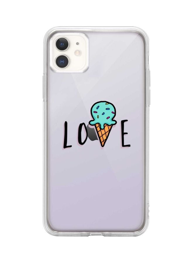 Stylizedd Love Ice Cream Cone Printed Protective Case Cover For Apple iPhone 11 Clear/Black/Blue - Image 1