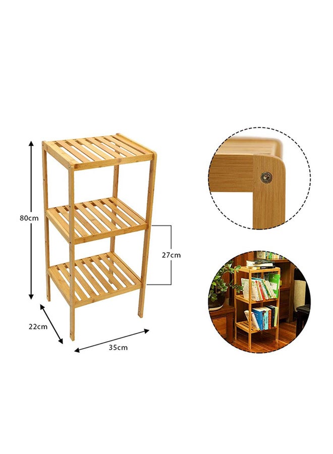 ياتاي خزانة تخزين مزودة بـ3 أرفف مصنوعة من الخشب بني 35x80x22سم - Image 3
