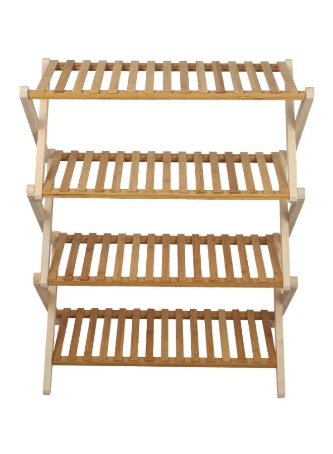 ياتاي حامل أحذية قابل للطي مكون من 4 طبقات بني/بيج 100 x 25 x 68سم  - Image 1