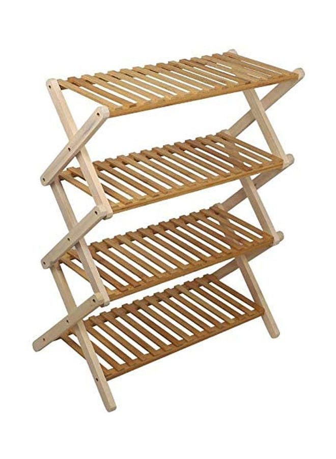 4-Tier Foldable Shoe Rack Brown/Beige 100 x 25 x 68cm - v1600934513/N40661771A_2