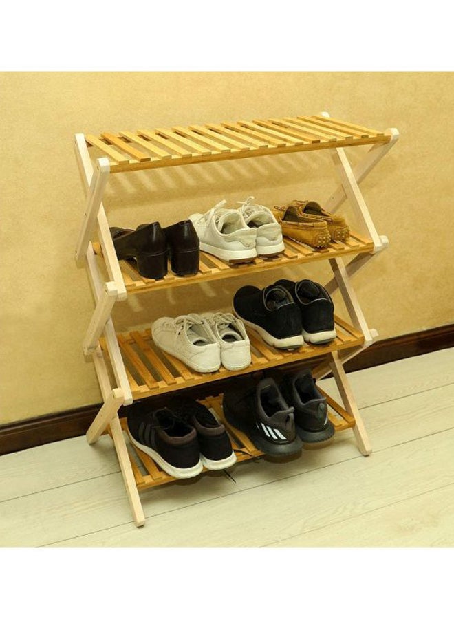 4-Tier Foldable Shoe Rack Brown/Beige 100 x 25 x 68cm - v1600934513/N40661771A_4