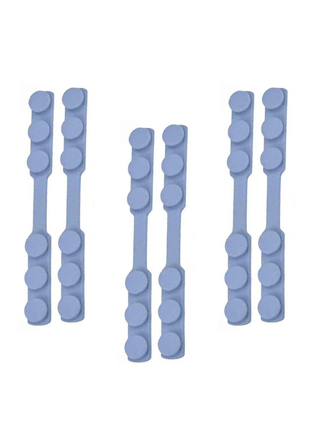6-Piece Adjustable Pain Relief Silicone Mask Strap Extenders Ear Hook Blue - Image 1