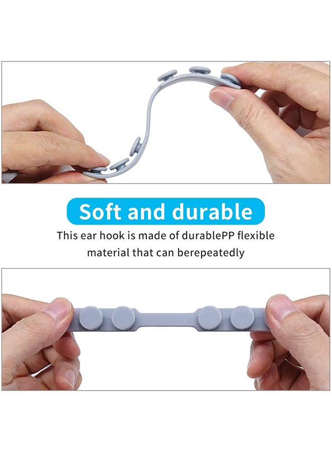 6-Piece Adjustable Pain Relief Silicone Mask Strap Extenders Ear Hook Blue - Image 4