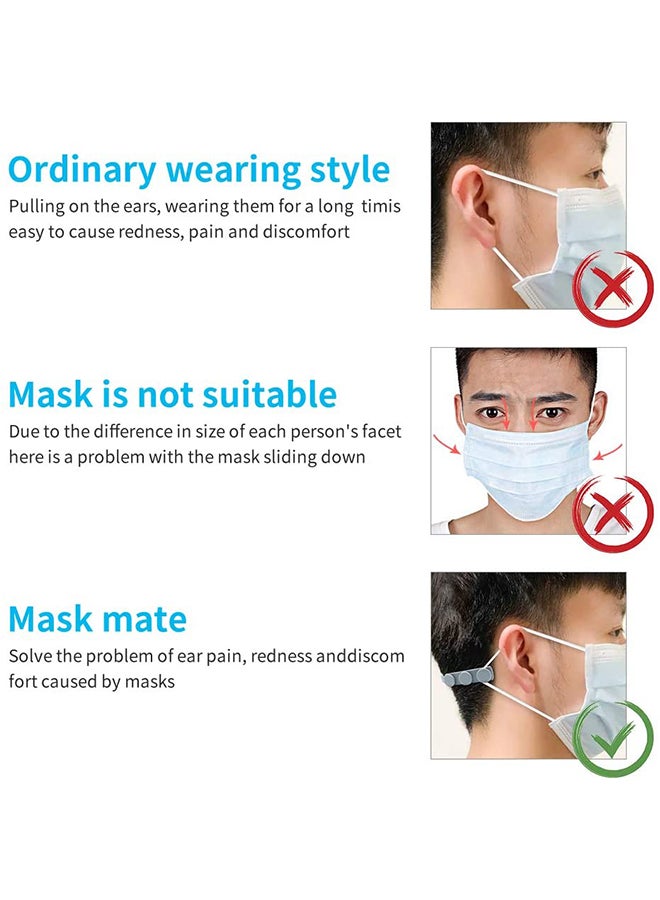 6-Piece Adjustable Pain Relief Silicone Mask Strap Extenders Ear Hook Blue - Image 5