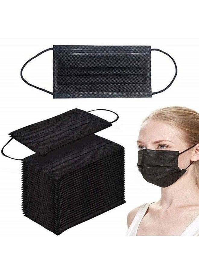 Generic 50-Piece Disposable 3 Layer Non-Woven Face Mask Black  - Image 2