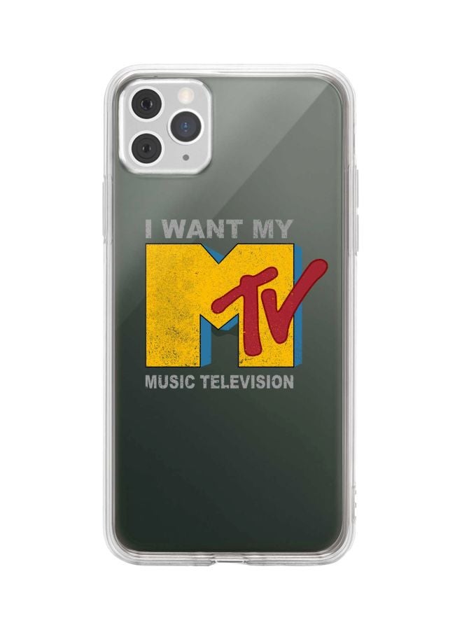 Stylizedd Classic Series I Want My MTV Printed Case Cover For Apple iPhone 11 Pro Max Clear/Yellow/Red - Image 1
