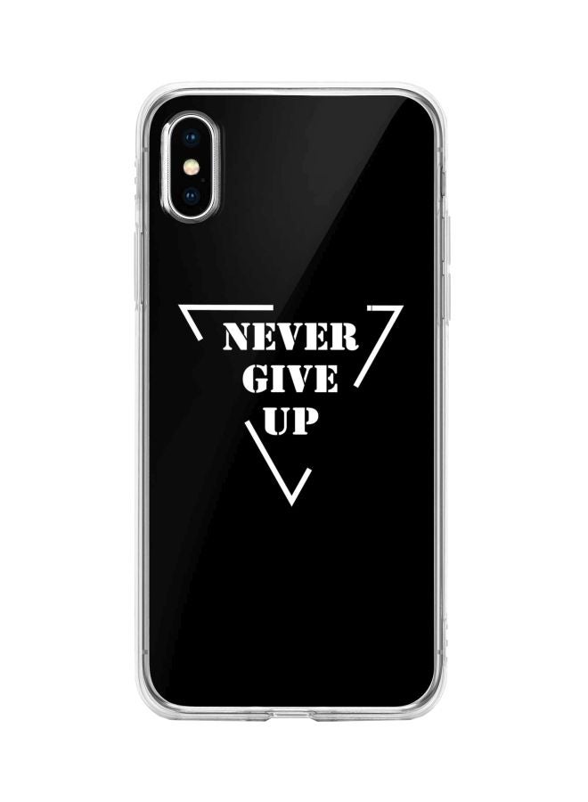 Stylizedd Classic Series Never Give Up Printed Case Cover For Apple iPhone XS/X Black/White - Image 1
