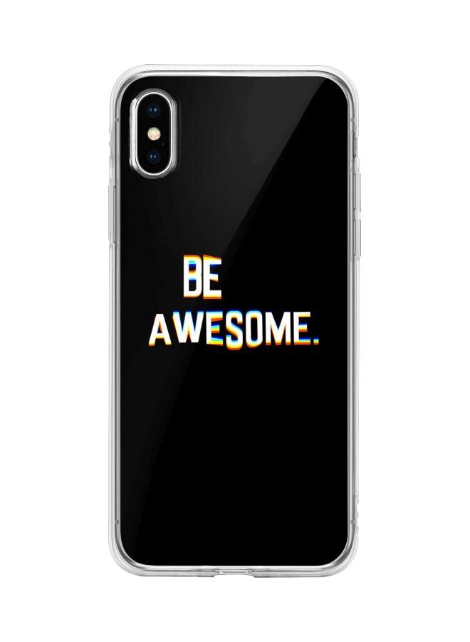 ستايلايزد غطاء حماية واقٍ من سلسلة كلاسيك بطبعة عبارة "Be Awesome" لهاتف أبل آيفون XS/X أسود/ أبيض - Image 1