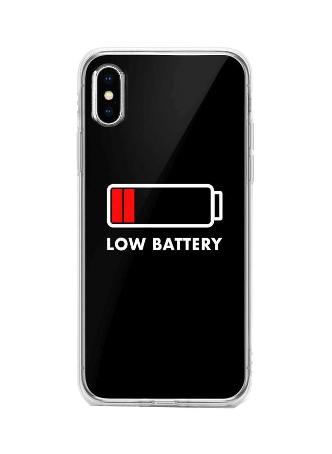 ستايلايزد غطاء حماية من سلسلة كلاسيك كلير بطباعة لعبارة "Low Battery" لهاتف أبل آيفون XS/X أسود / أبيض / أحمر - Image 1