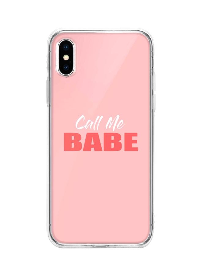 ستايلايزد غطاء حماية من سلسلة كلاسيك كلير بنمط مطبوع بعبارة "Call Me Babe" لهاتف أبل آيفون Xs/ X وردي/أحمر/أبيض - Image 1