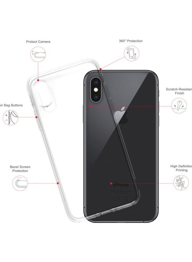 Stylizedd Classic Clear Series Peace Sign Printed Case Cover For Apple iPhone XS/X Clear/White - Image 2