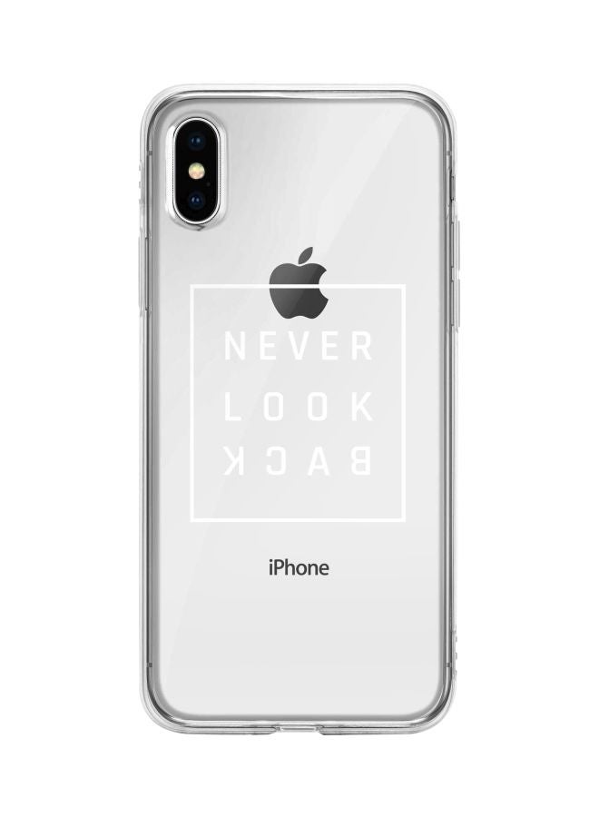 Stylizedd Classic Clear Series Never Look Back Printed Case Cover For Apple iPhone XS/X Clear/White - Image 1