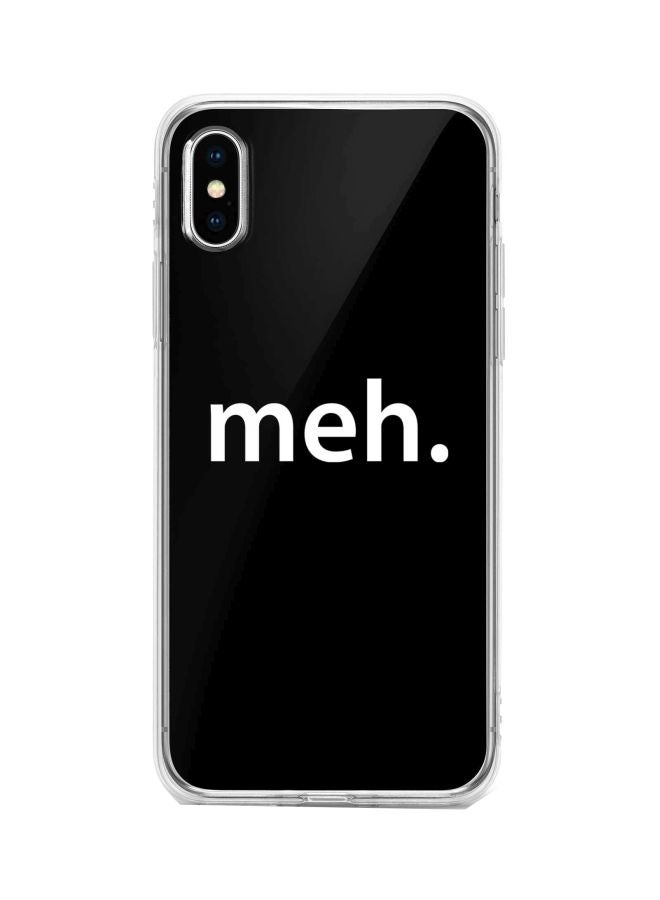 ستايلايزد غطاء حماية مطبوع عليه "Meh." من سلسلة كلاسيك كلير لهاتف أبل آيفون Xs/ X أسود/ أبيض - Image 1