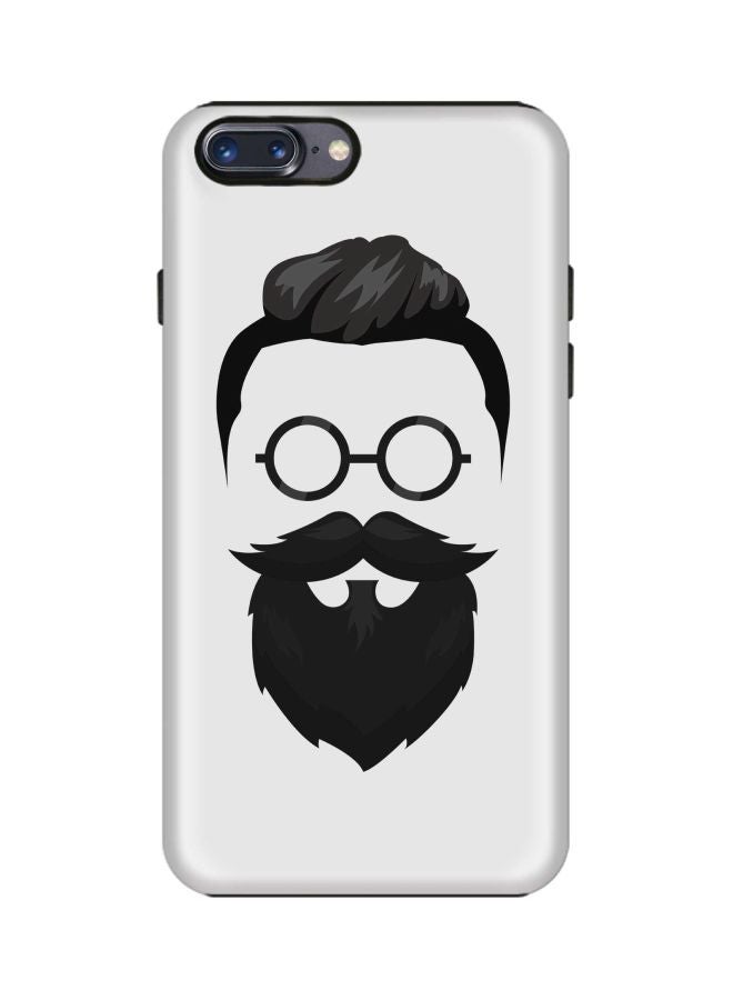 Stylizedd Tough Pro Series Beard Hipster Printed Case Cover For Apple iPhone 7 Plus Grey/Black - Image 1