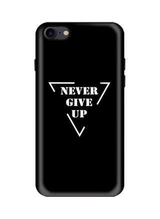 Dual Layer Never Give Up Printed Protective Case Cover For Apple iPhone 8 Black/White - v1600938422/N40441487A_1