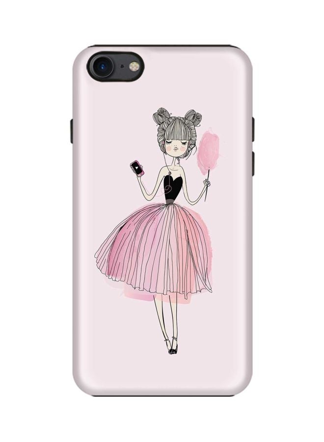 Stylizedd Lost In Music Printed Protective Case For Apple iPhone 8 Pink/Black/Beige - Image 1