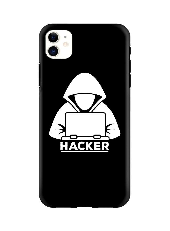 Stylizedd Hacker Printed Double Layer Protective Case Cover For Apple iPhone 11 Black/White - Image 1