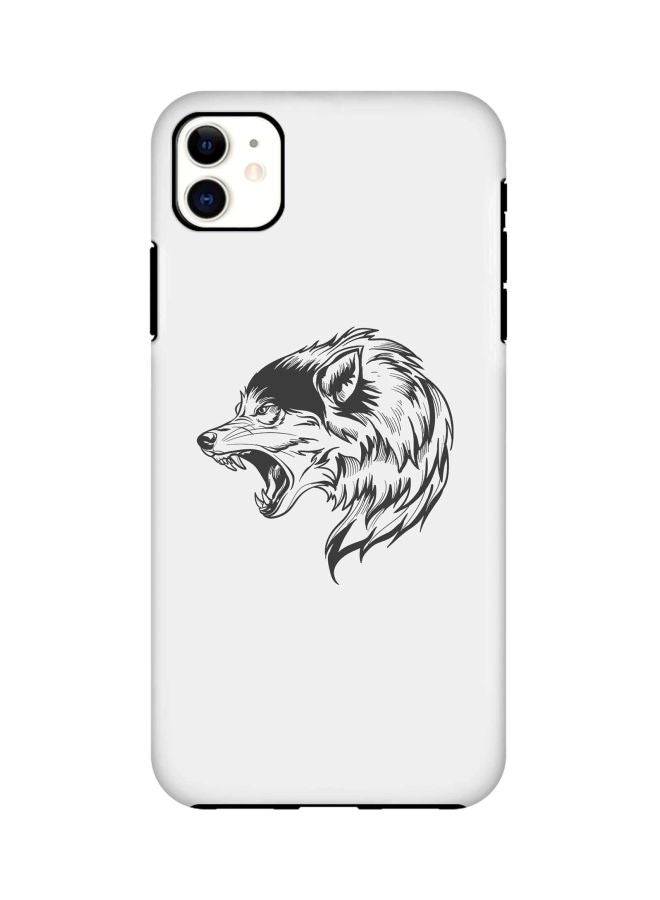 ستايلايزد غطاء حماية من سلسلة تاف برو بطبعة دب لهاتف أبل آيفون 11 أبيض/ أسود - Image 1