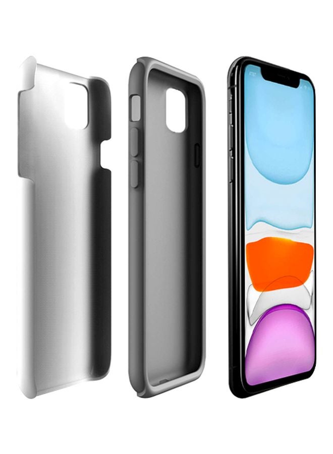 ستايلايزد غطاء حماية من سلسلة تاف برو بطبعة دب لهاتف أبل آيفون 11 أبيض/ أسود - Image 2