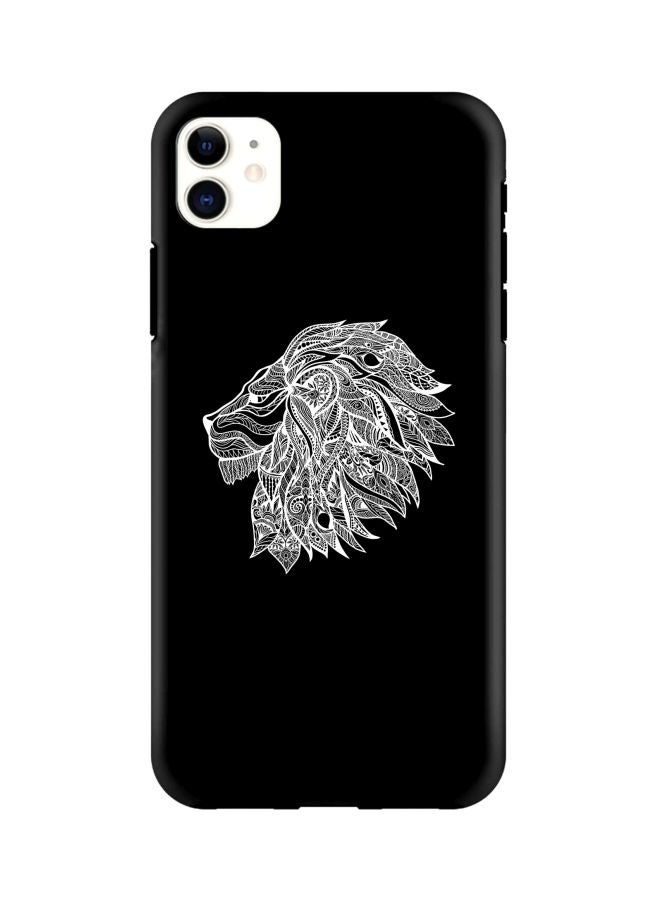 ستايلايزد غطاء حماية من سلسلة تاف برو بطبعة تجريدية على شكل أسد لهاتف أبل آيفون 11 أسود/ أبيض/ رمادي - Image 1