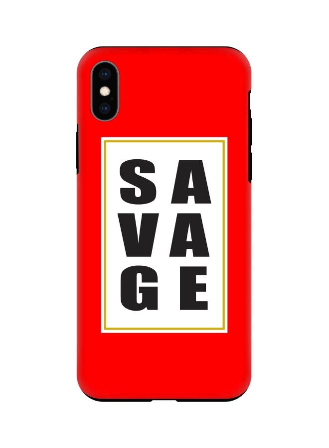 Stylizedd Savage Printed Double Layer Protective Case Cover For Apple iPhone Xs Max Orange/White/Black - Image 1