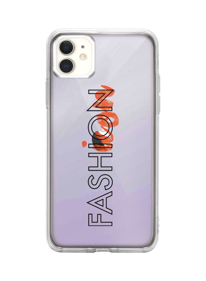 Stylizedd Classic Clear Series Fashion Icon Printed Case Cover For Apple iPhone 11 Clear/Orange/Black - Image 1