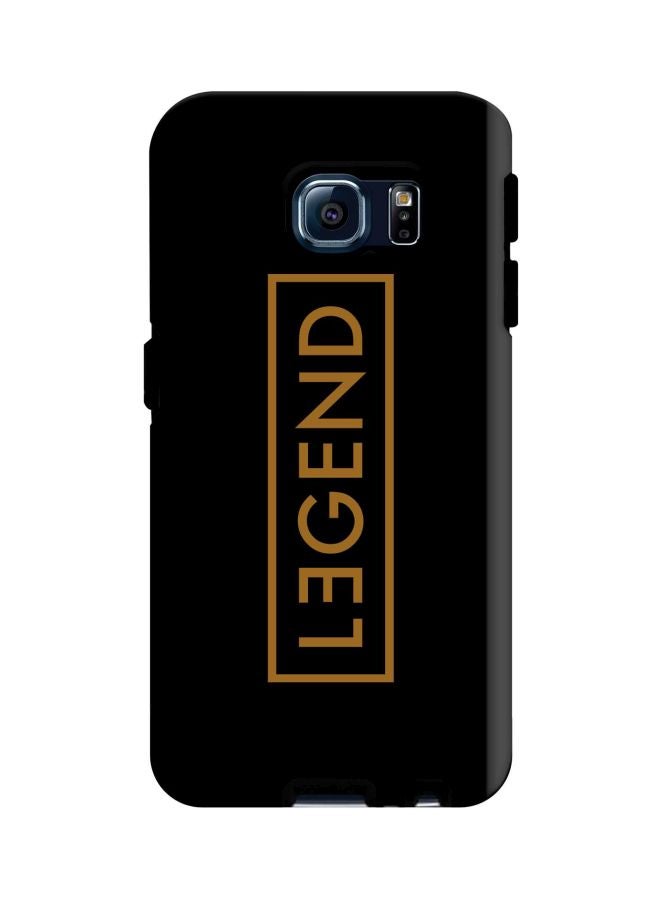 ستايلايزد غطاء حماية واقٍ بطبقة مزدوجة بطبعة كلمة "Legend" لهاتف سامسونج جالاكسي S6 إيدج أسود/بني - Image 1