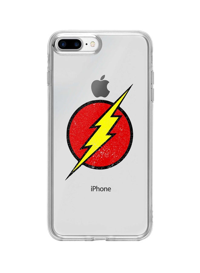 Stylizedd Who Flash? Printed Protective Case Cover For Apple iPhone 8 Plus Clear/Red/Yellow - Image 1