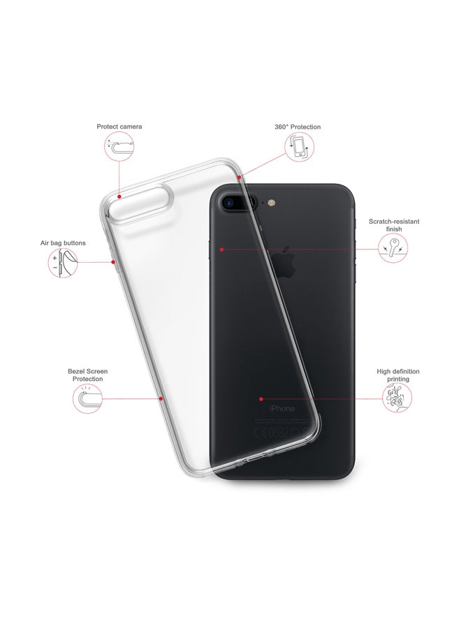 Stylizedd Who Flash? Printed Protective Case Cover For Apple iPhone 8 Plus Clear/Red/Yellow - Image 2