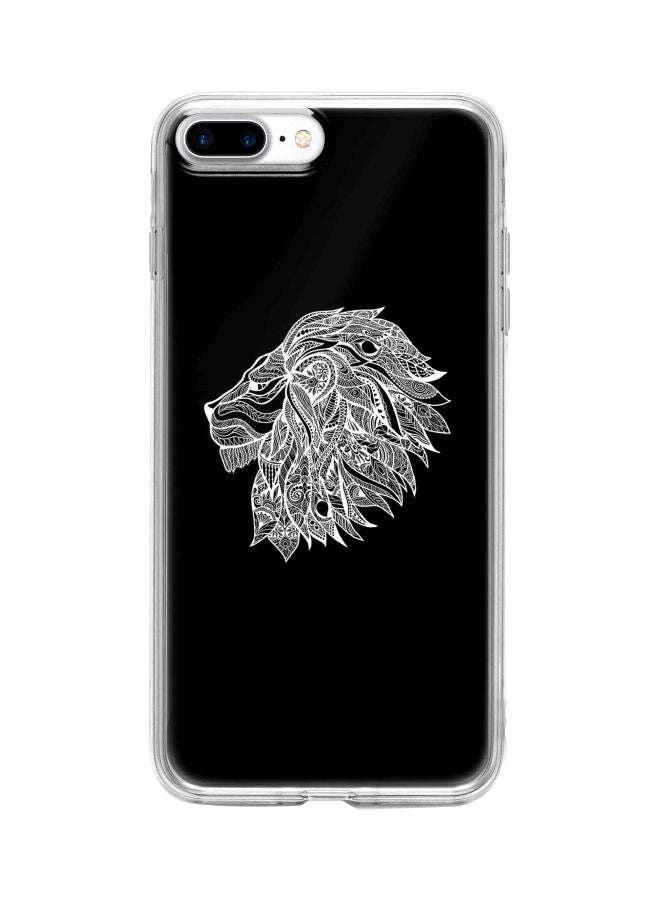 ستايلايزد غطاء حماية من سلسلة كلاسيك كلير بطبعة تجريدية لأسد لهاتف أبل آيفون 8 بلس أسود/ أبيض - Image 1