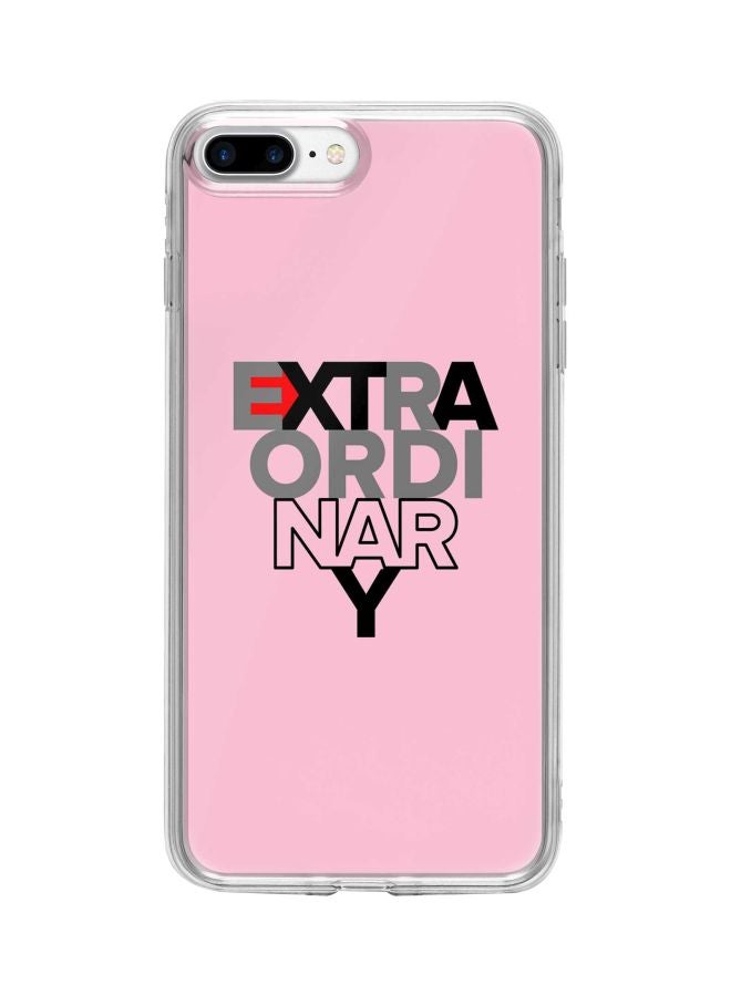 Stylizedd Classic Clear Series Extraordinary Printed Case Cover For Apple iPhone 8 Plus Pink/Black/Grey - Image 1