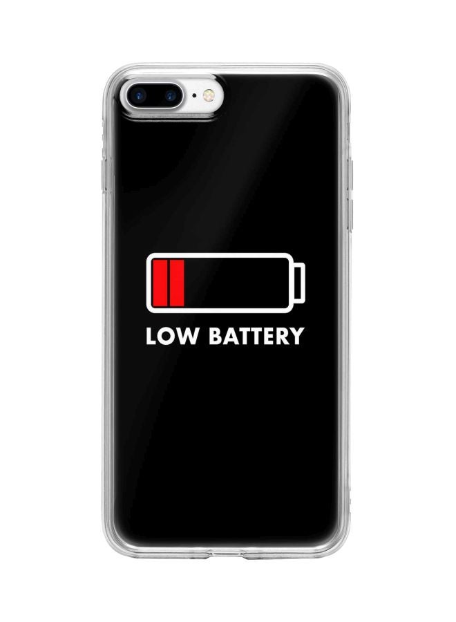 ستايلايزد غطاء حماية من سلسلة كلاسيك كلير مطبوع عليه عبارة "Low Battery" لهاتف أبل آيفون 8 بلس أسود/أحمر/أبيض - Image 1
