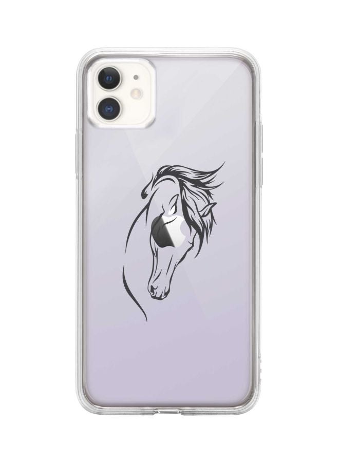 Stylizedd Classic Clear Series Arab Stallion Strut Printed Case Cover For Apple iPhone 11 Clear/Black - Image 1