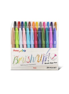 Pentel 24-Piece Flexible Brush Pen Multi Color 