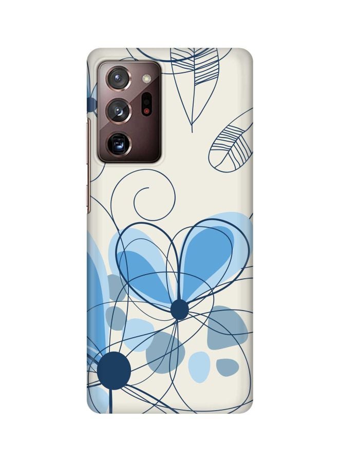 Stylizedd Snap Classic Series Daisy Lines Printed Case Cover For Samsung Galaxy Note 20 Ultra Beige/Blue