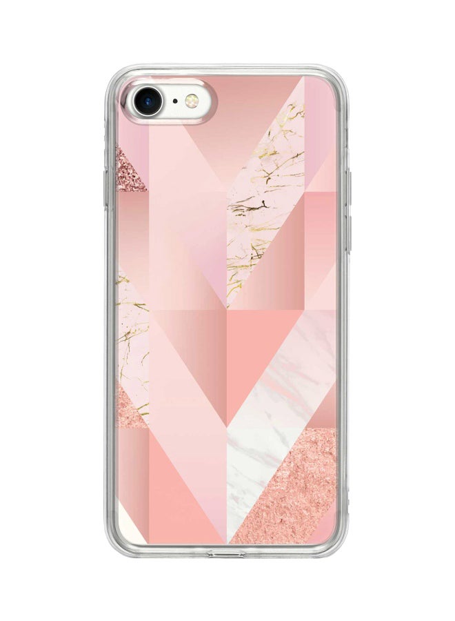 Stylizedd Classic Clear Series Marble Printed Case Cover For Apple iPhone 8 Pink Vintage - Image 1