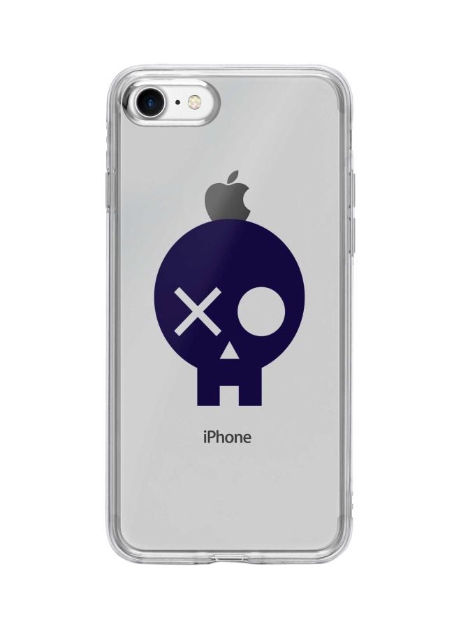 Stylizedd Classic Clear Series Skull Patch Printed Case Cover For Apple iPhone 7 Clear/Blue - Image 1